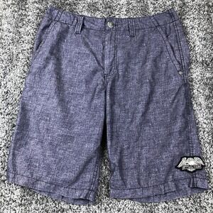 Affliction Shorts Mens 32 Blue Microfiber Chino‎ Casual 11" Inseam 101BS105